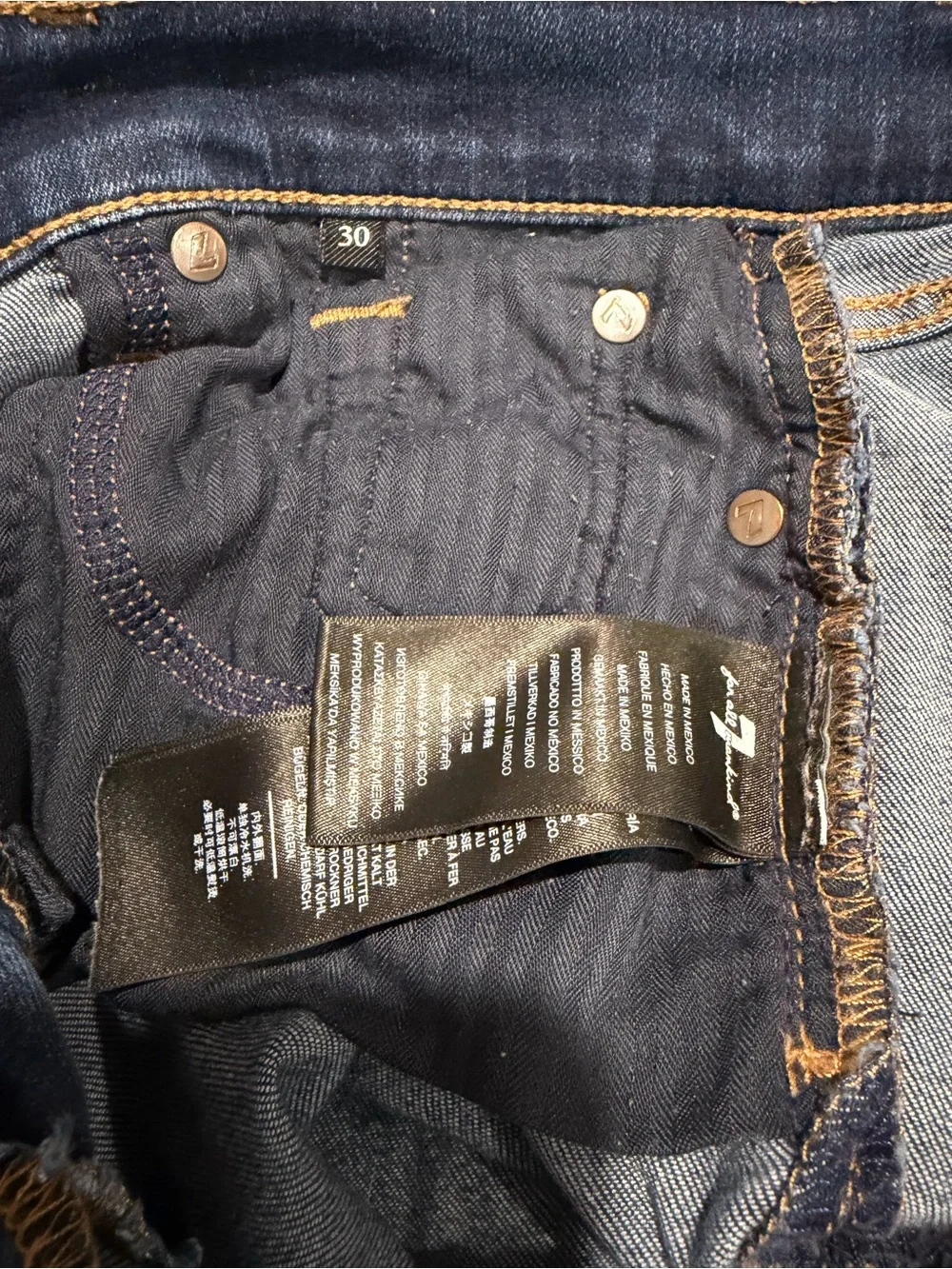 7 For All Mankind Dark Blue Flare Jeans